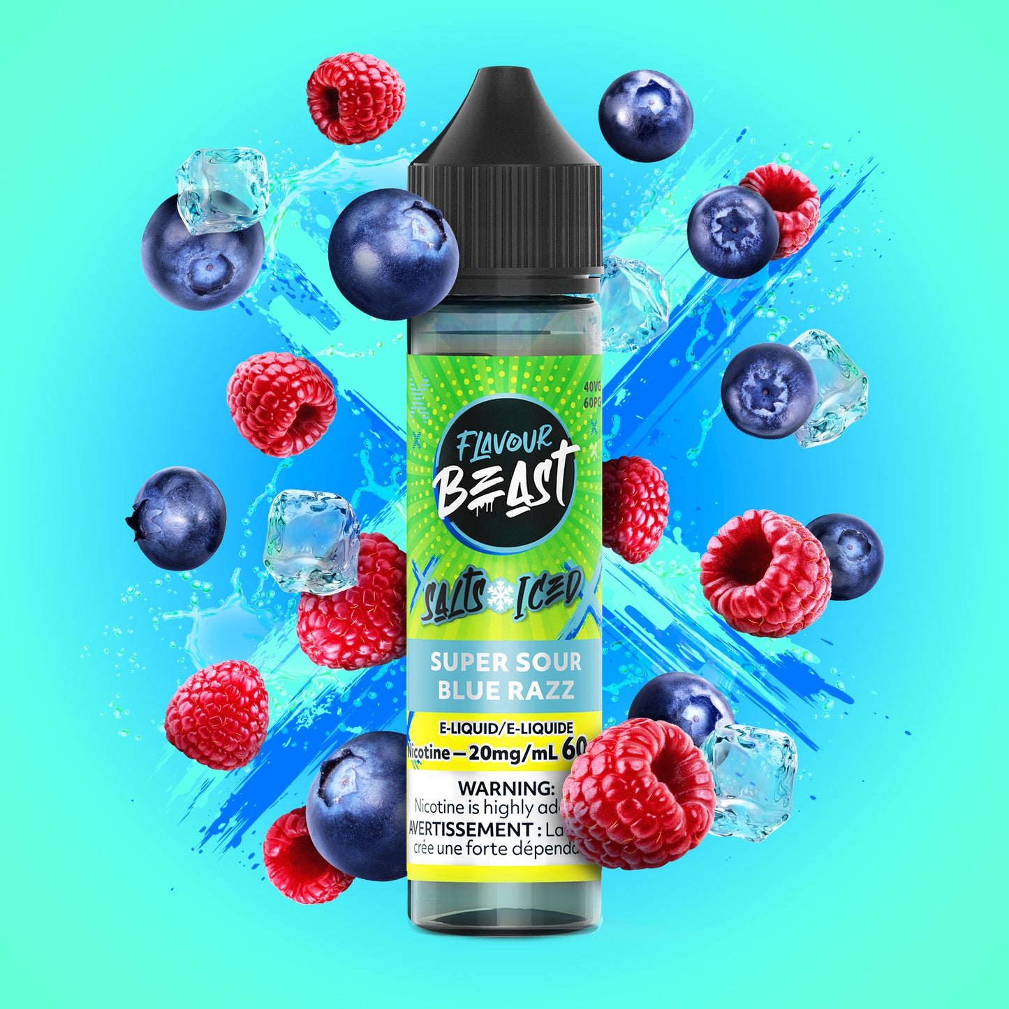 Flavour Beast E-liquid 60ml - Super Sour Blue Razz