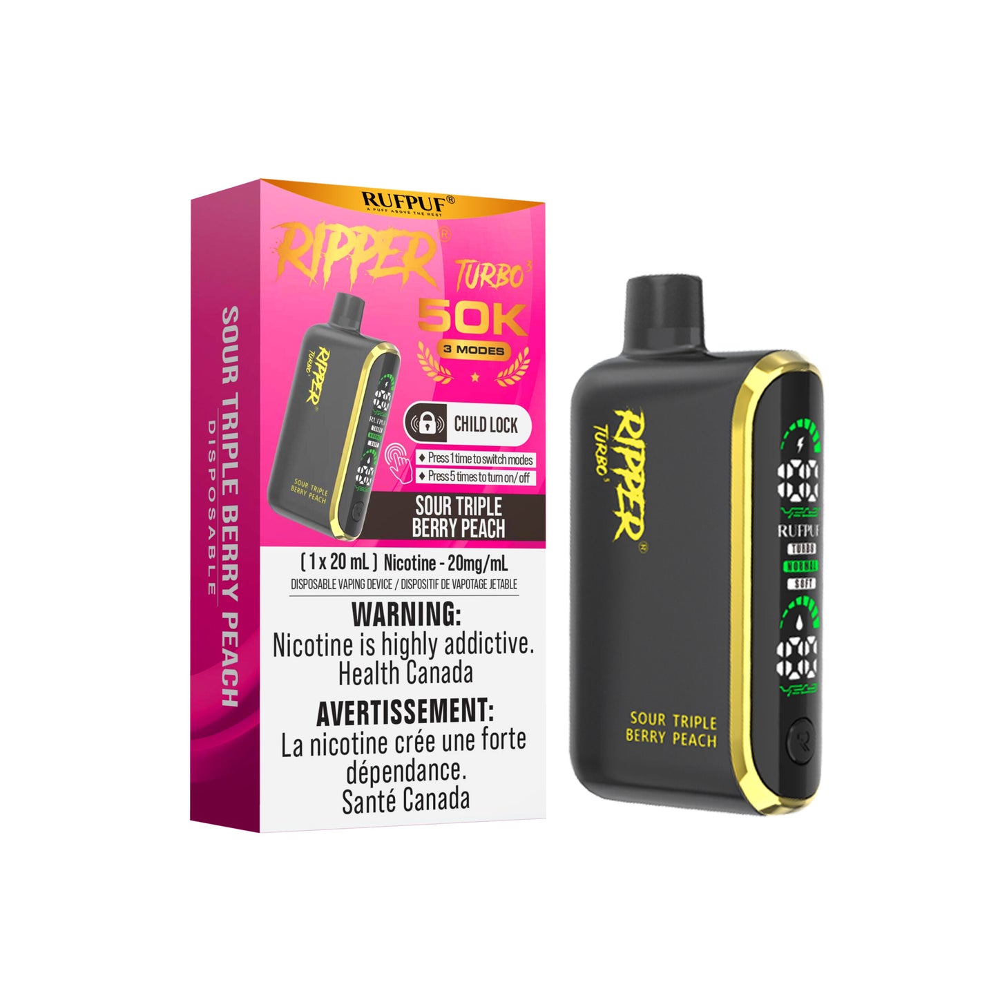 Ripper T3 50K - Sour Triple Berry Peach