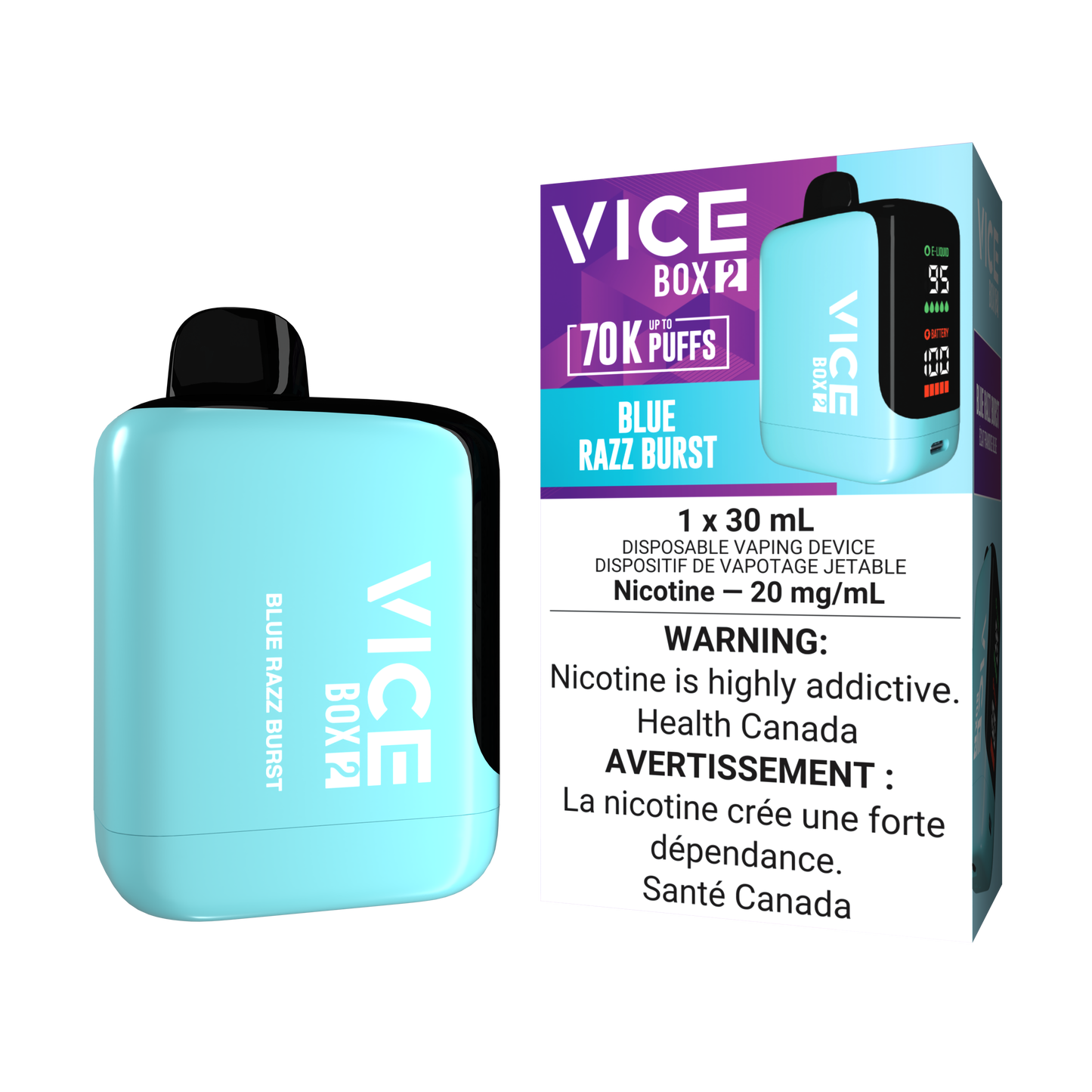 Vice Box 2 70K - Blue Razz Burst