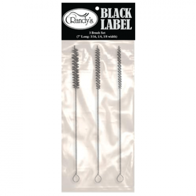 RANDY'S 3-BRUSH SET (7" LONG: 3/16", 1/4", 3/8" WIDTH) - NYLON & GALVANIZED STEEL - BlazenHaze