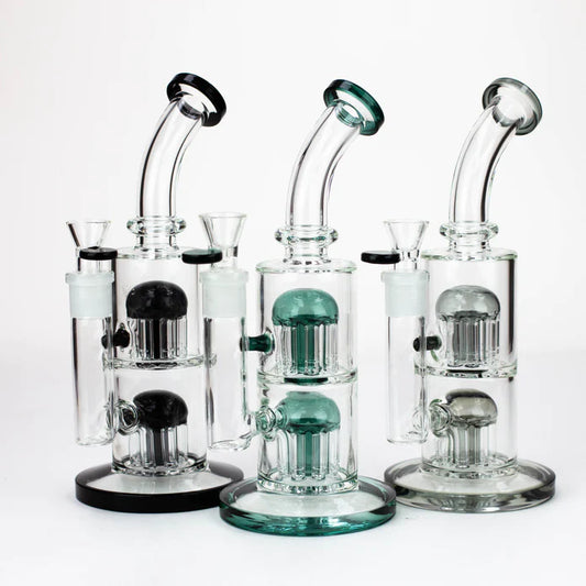 10" Glass Bubbler with dual 8 arms perc