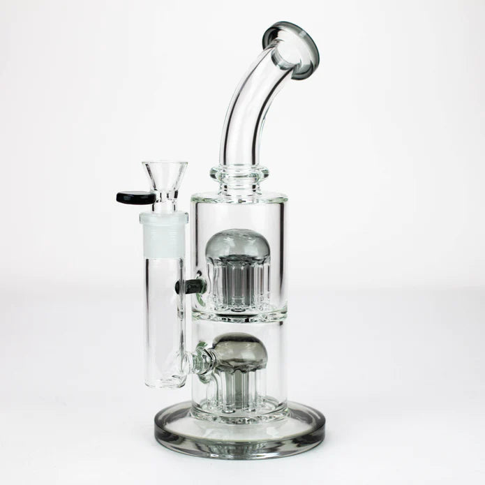 10" Glass Bubbler with dual 8 arms perc