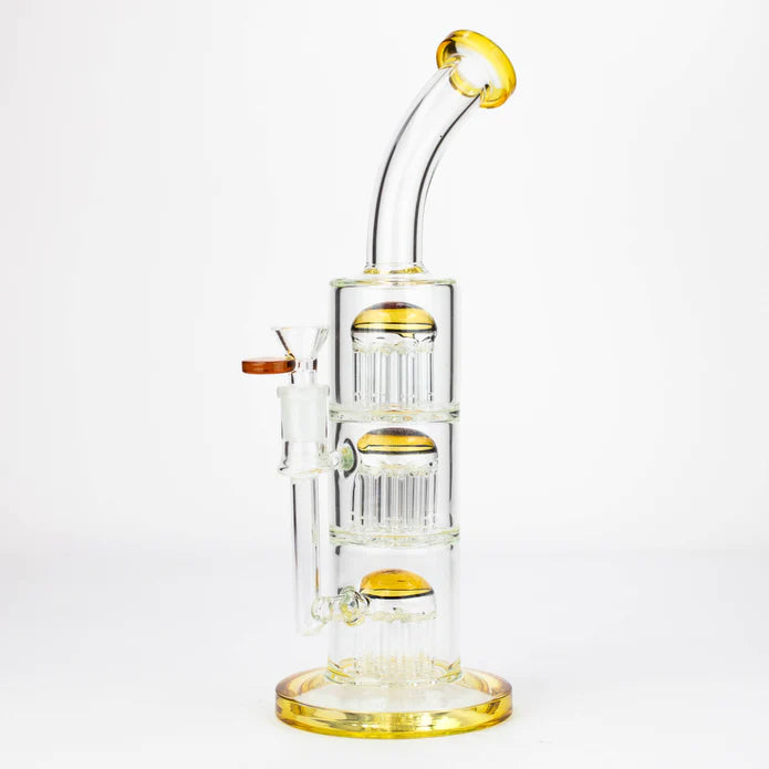 13'' Triple 8arms perc glass bubbler bong