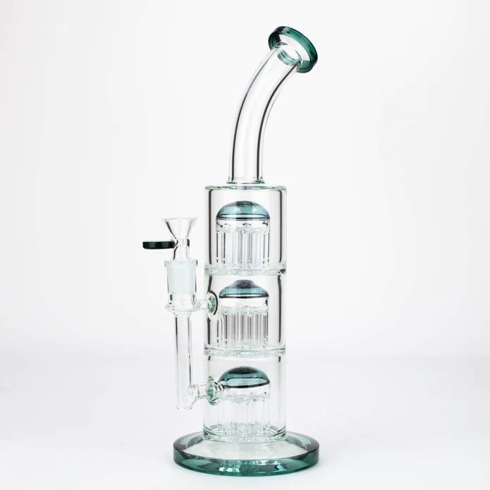 13'' Triple 8arms perc glass bubbler bong