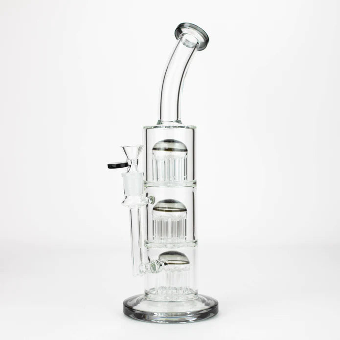 13'' Triple 8arms perc glass bubbler bong