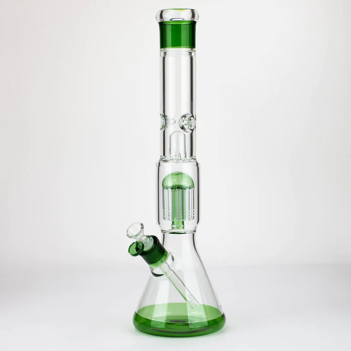 18" Single 8 arms perc with splash guard 7mm glass water bong