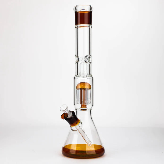 18" Single 8 arms perc with splash guard 7mm glass water bong