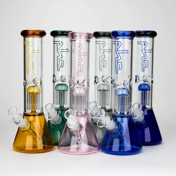 PHS | 12" Glass beaker color Bong with tree arm percolator - BlazenHaze