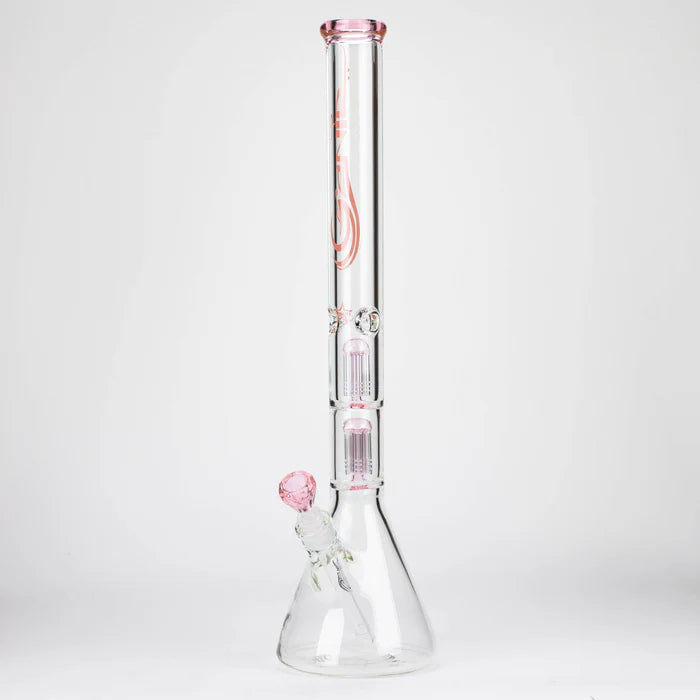 24" Dual 6 arms 9mm glass water beaker bong