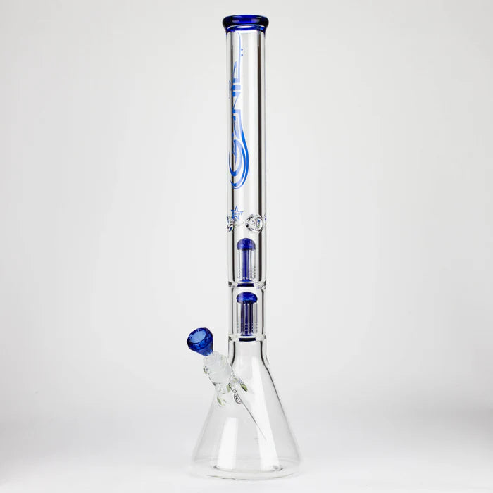 24" Dual 6 arms 9mm glass water beaker bong