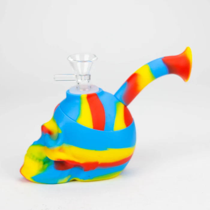 6" skull multi colored mini Bubbler