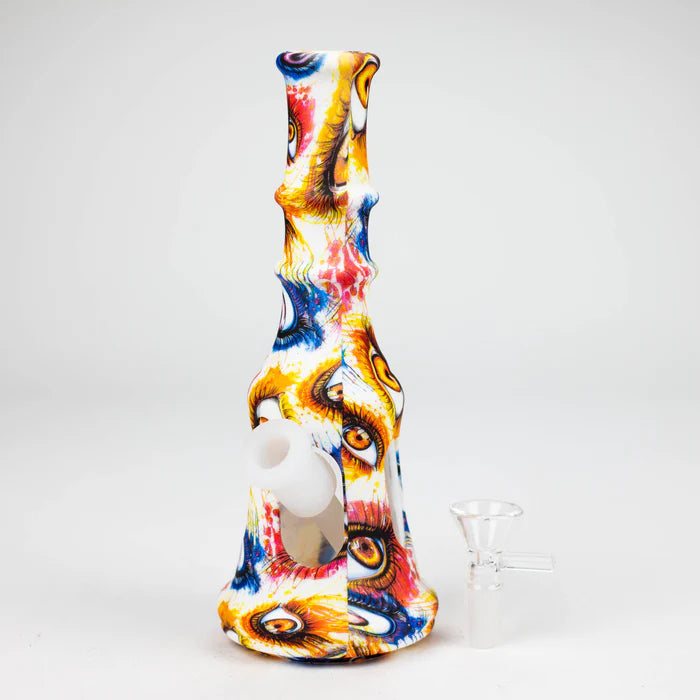 8" Silicone+Glass bong-Assorted