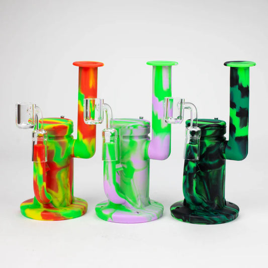 7.5" Silicone Rig with foldable mouthpiece-Assorted