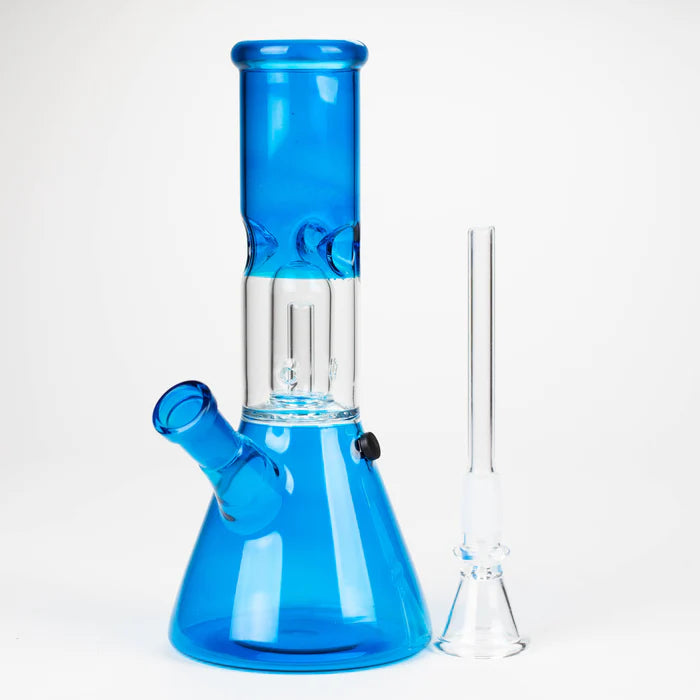 8" single dome Percolator glass water bong Colors Vary