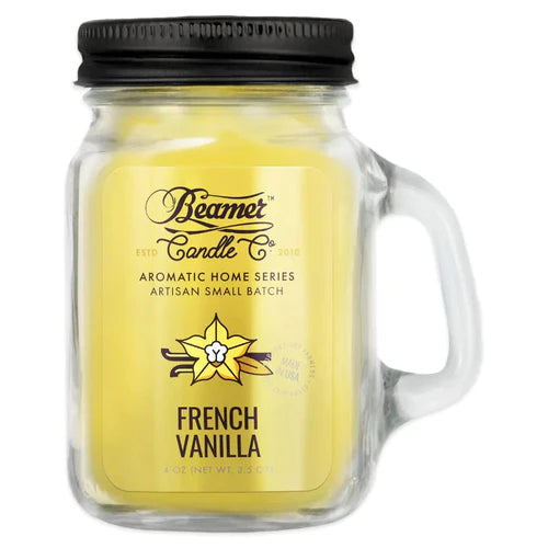 Beamer Candle Co. French Vanilla 12oz Glass Mason Jar