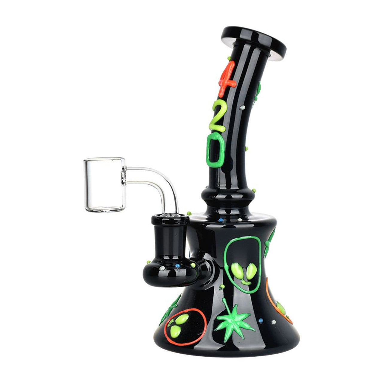 420 Alien Glow In The Dark Glass Dab Rig - 6.5"