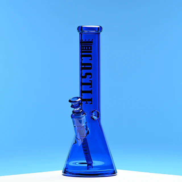 Castle Glass 14" 9MM Electroplated Color Glass Bong