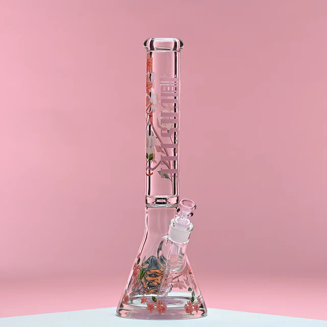 Castle Glass 16" 9MM Cherry Blossom Glass Bong