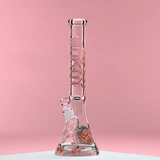 Castle Glass 16" 9MM Cherry Blossom Glass Bong