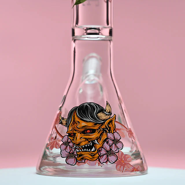 Castle Glass 16" 9MM Cherry Blossom Glass Bong