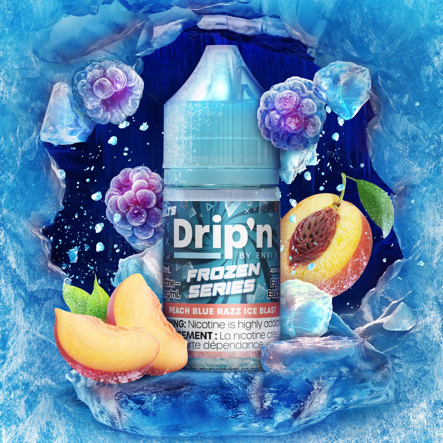 Drip'n E-Liquid - Peach Blue Razz Ice