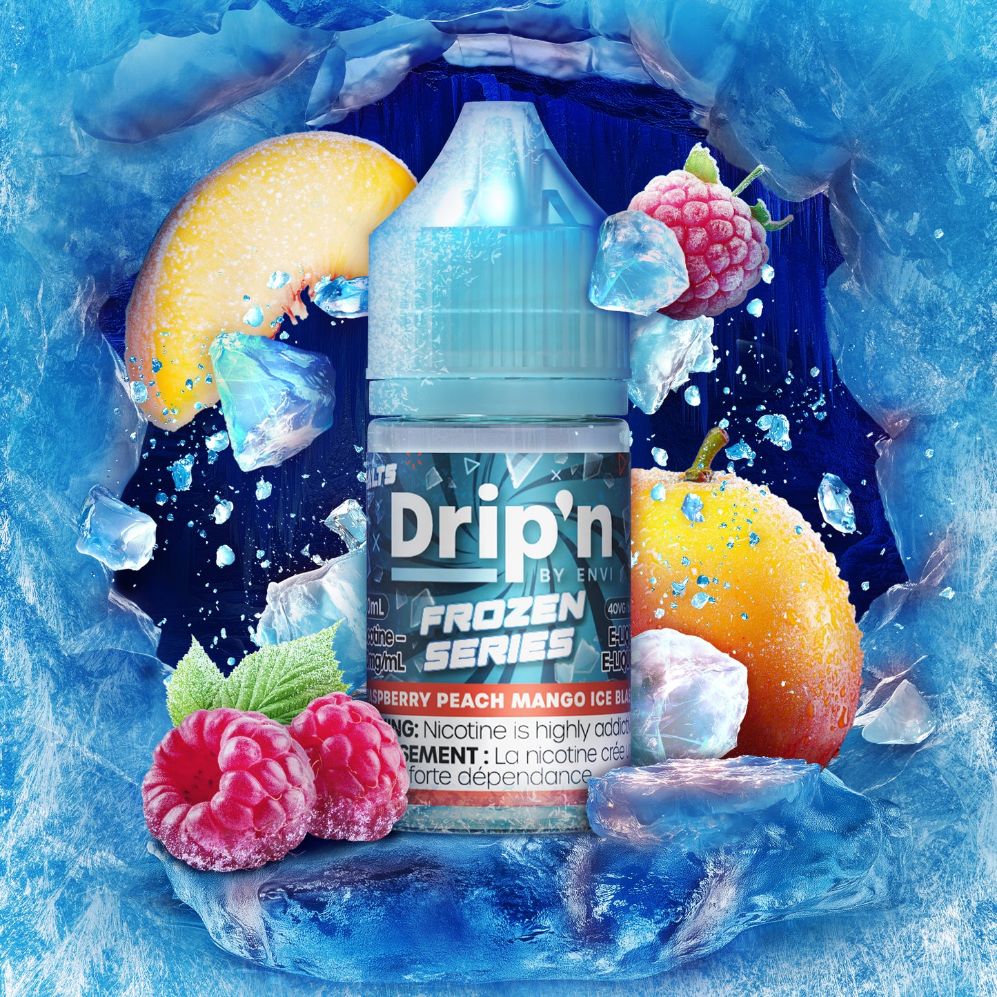 Drip'n E-Liquid - Raspberry Peach Mango Ice