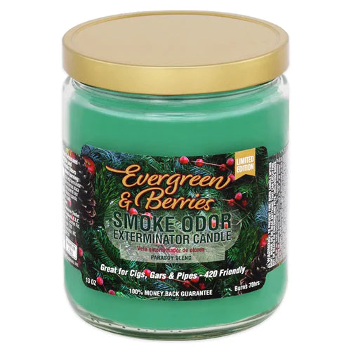 Smoke Odor-13oz-Candle- Evergreen & Berries