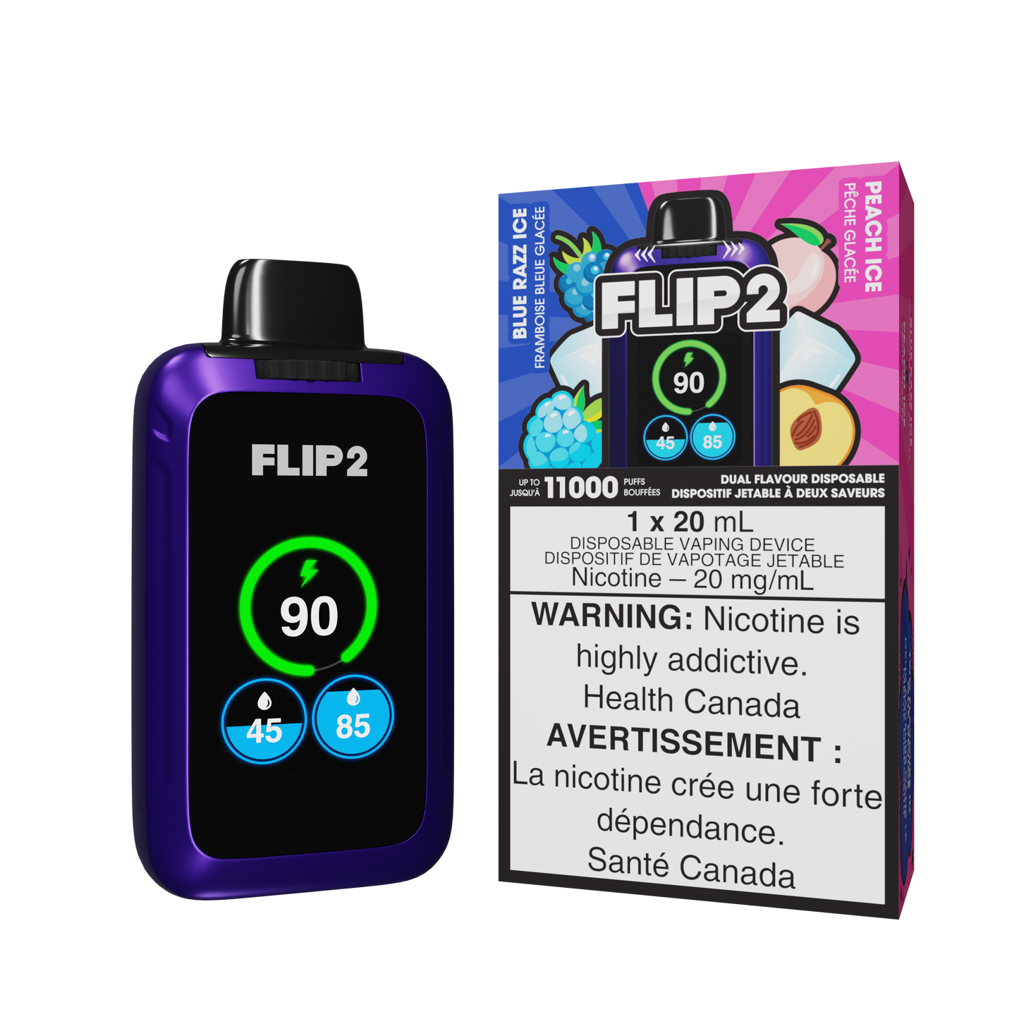 Flip 2 11K - Blue Razz Ice & Peach Ice