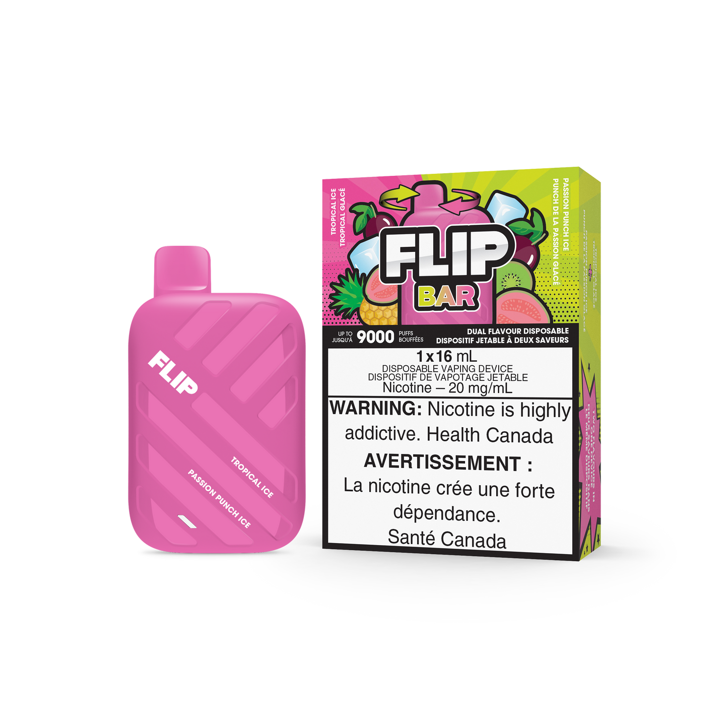 FLIP BAR DISPOSABLE - TROPICAL ICE AND PASSION PUNCH ICE