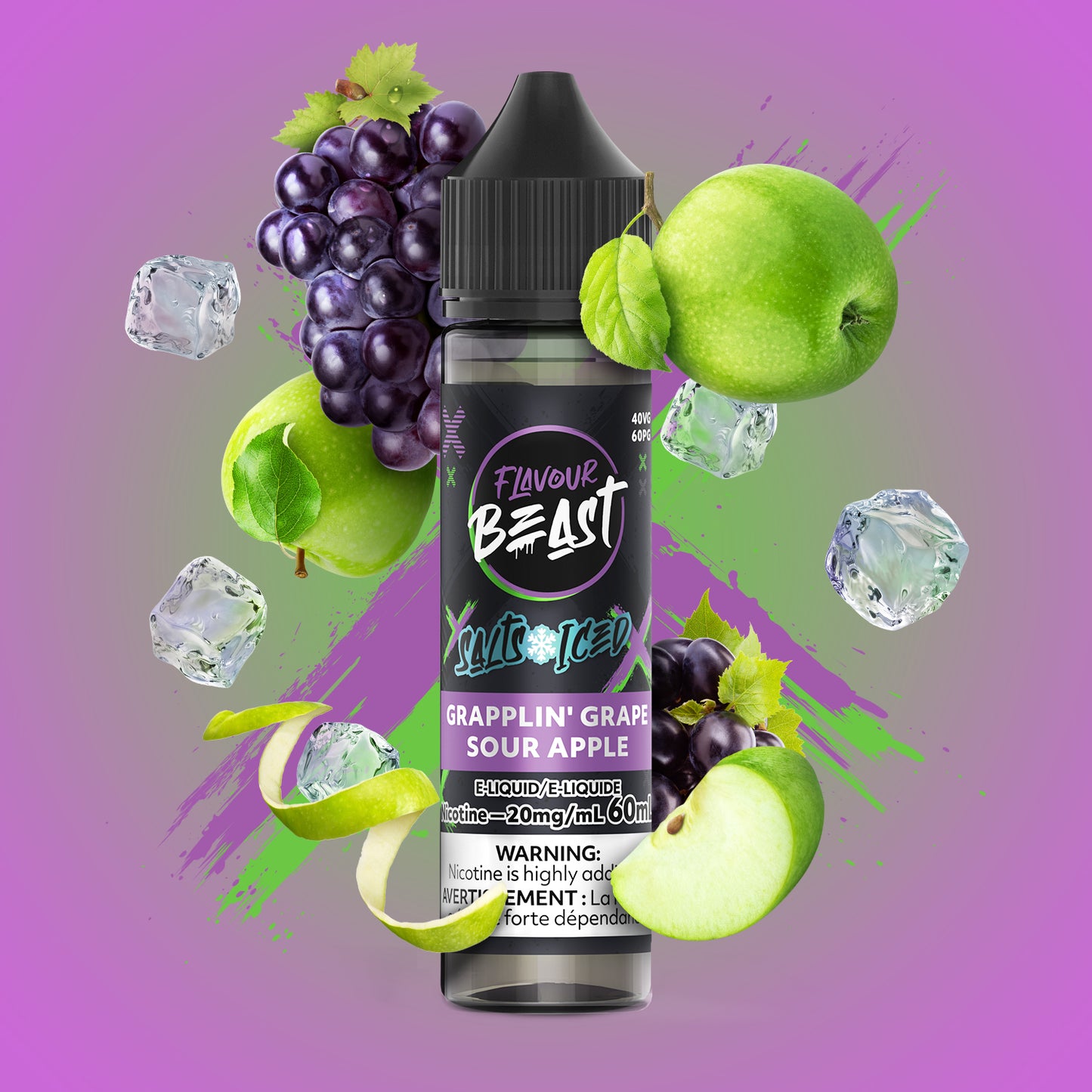 Flavour Beast E-liquid 60ml - Grapplin Grape Sour Apple