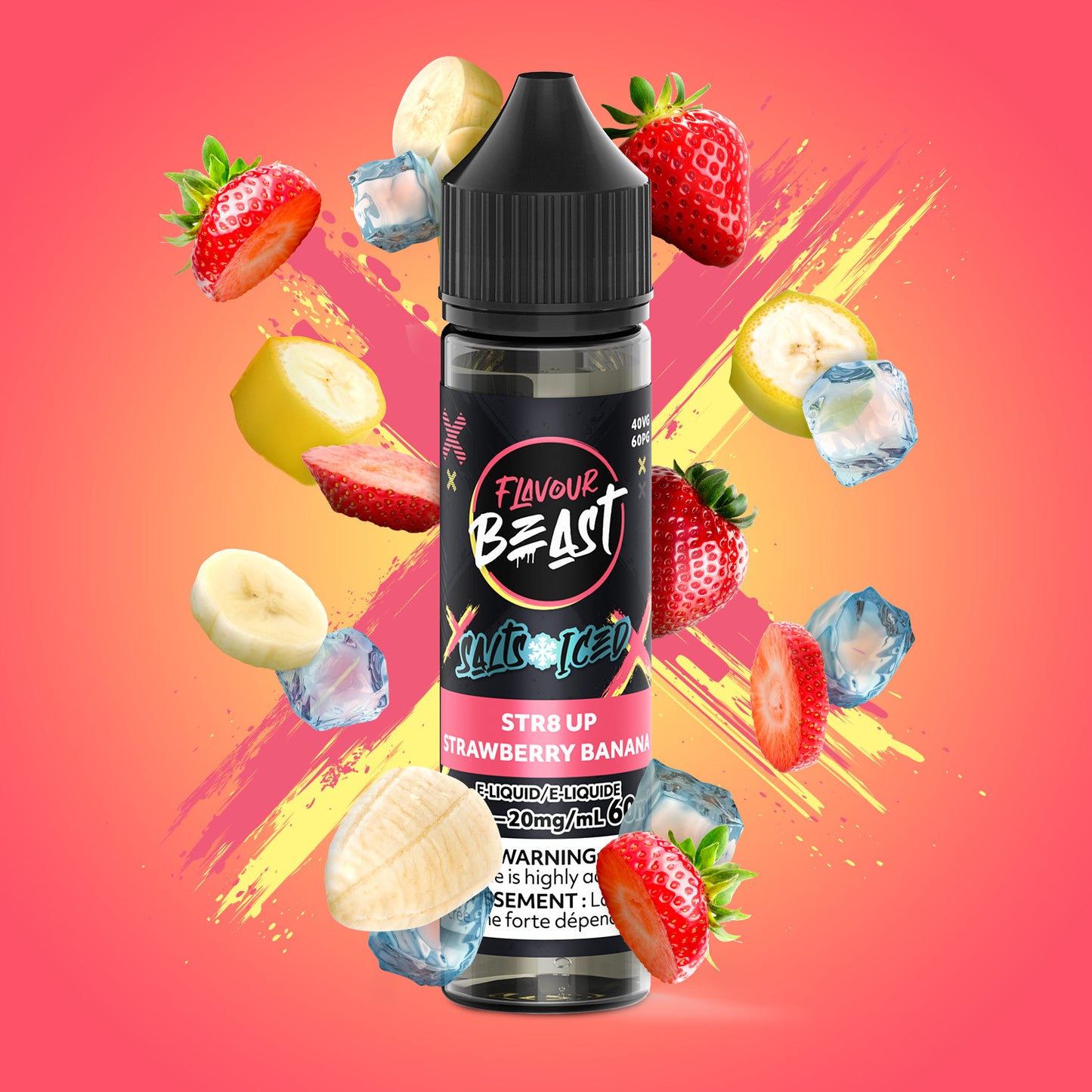 Flavour Beast E-liquid 60ml - STR8 UP Strawberry Banana