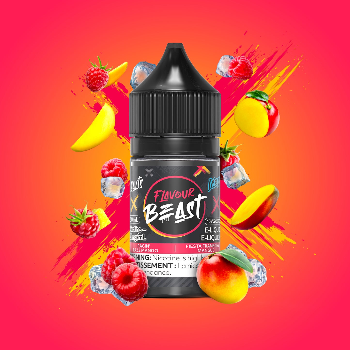 Flavour Beast E-Liquid - Ragin' Razz Mango Iced