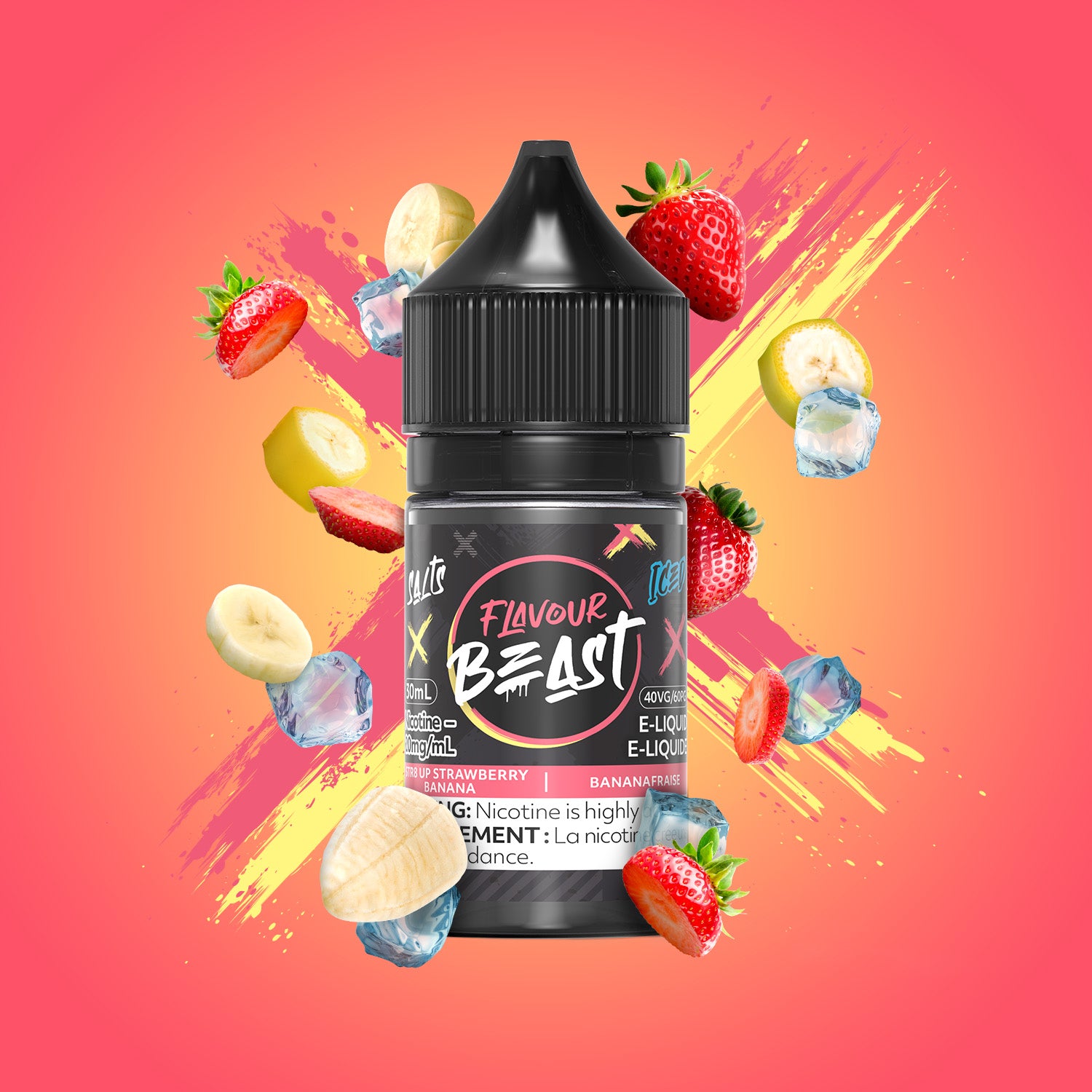 Flavour Beast E-Liquid - STR8 UP Strawberry Banana Iced - BlazenHaze