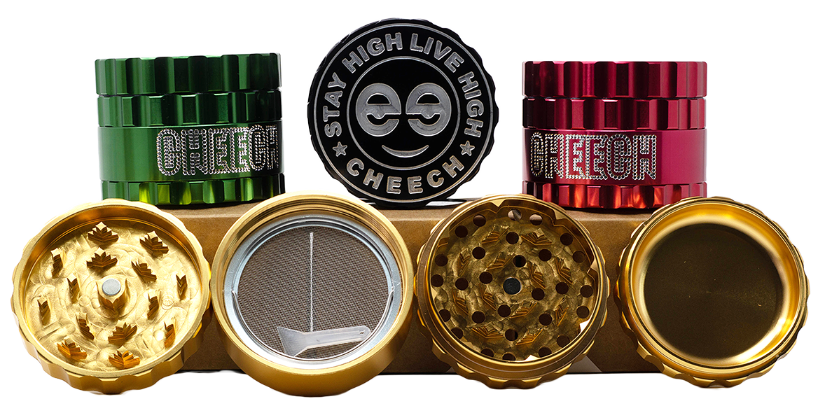 4 Pc CHEECH LOGO Grinder 63MM (GOLD CLR)