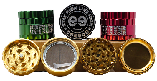 4 Pc CHEECH LOGO Grinder 63MM (GOLD CLR)