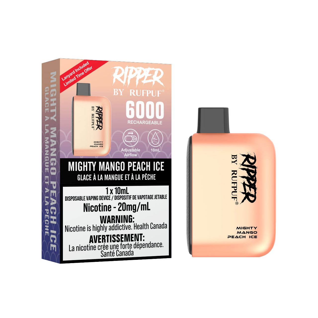 RufPuf Ripper 6000- Mighty Mango Peach Ice