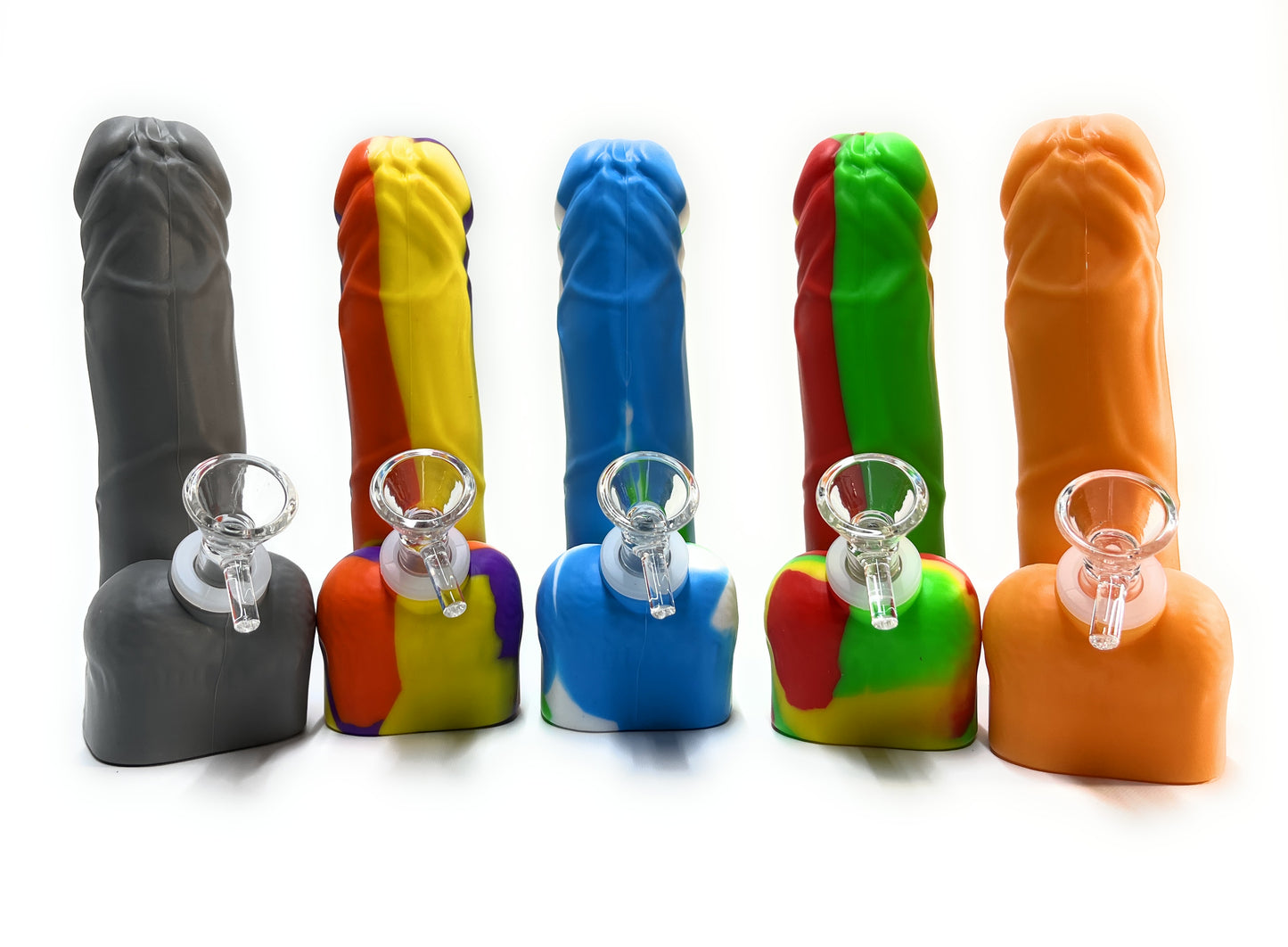 Assorted Color Penis Shaped Silicone Bong