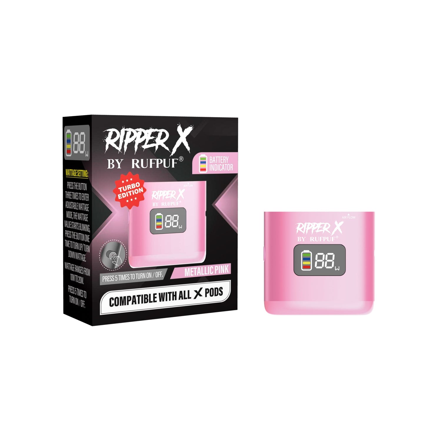 Metallic Pink Ripper X Battery