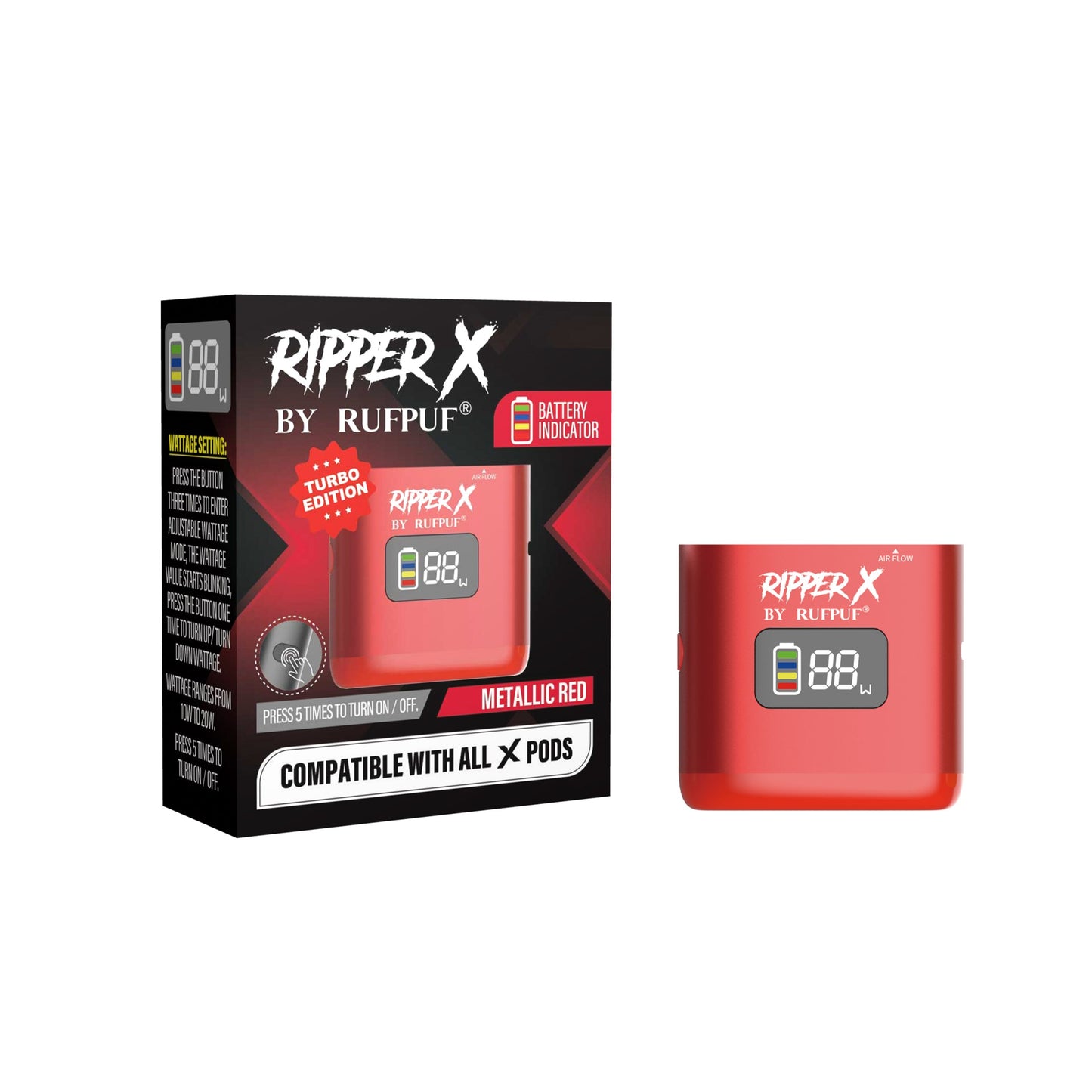 Metallic Red Ripper X Battery