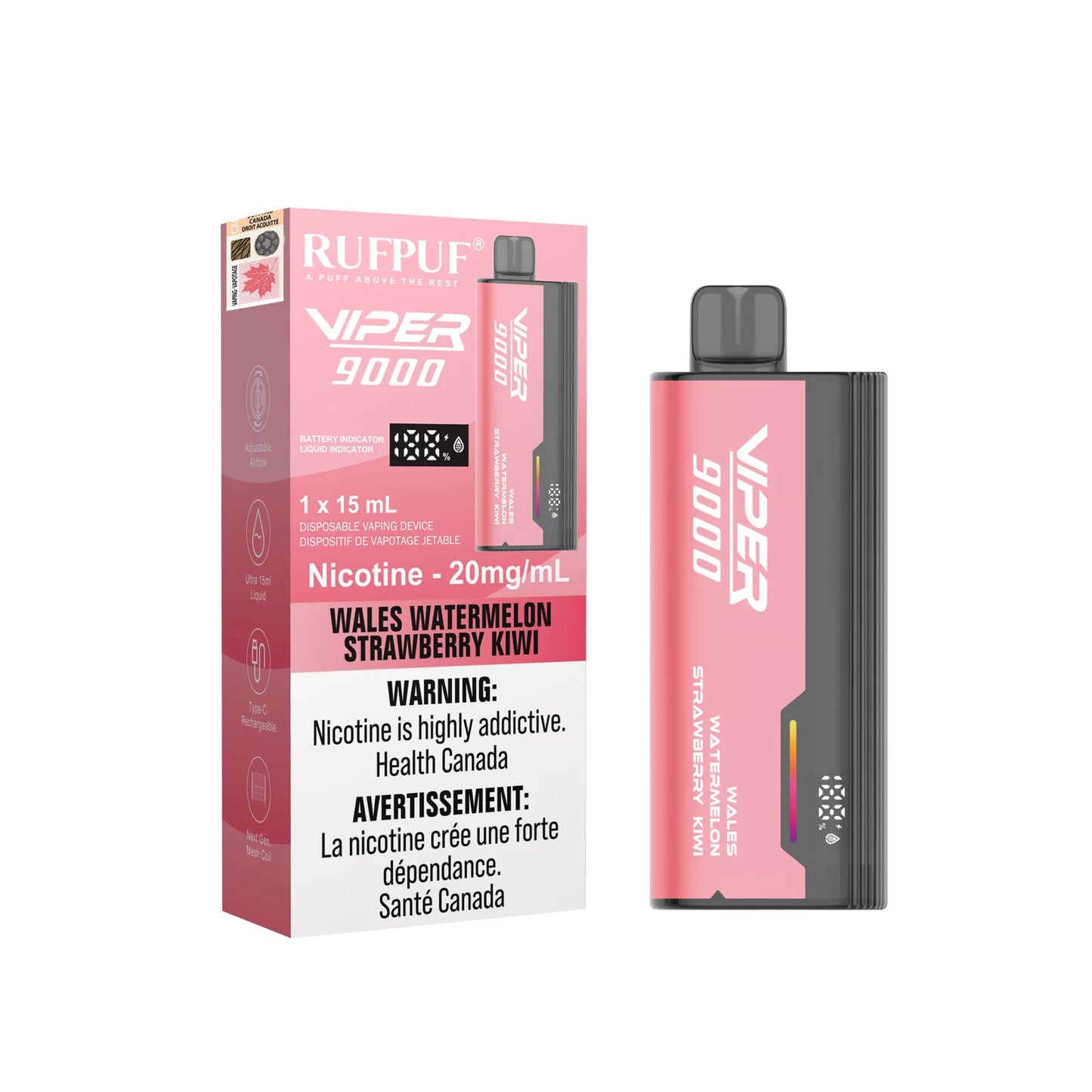 RufPuf Viper 9000 - Wales Watermelon Strawberry Kiwi