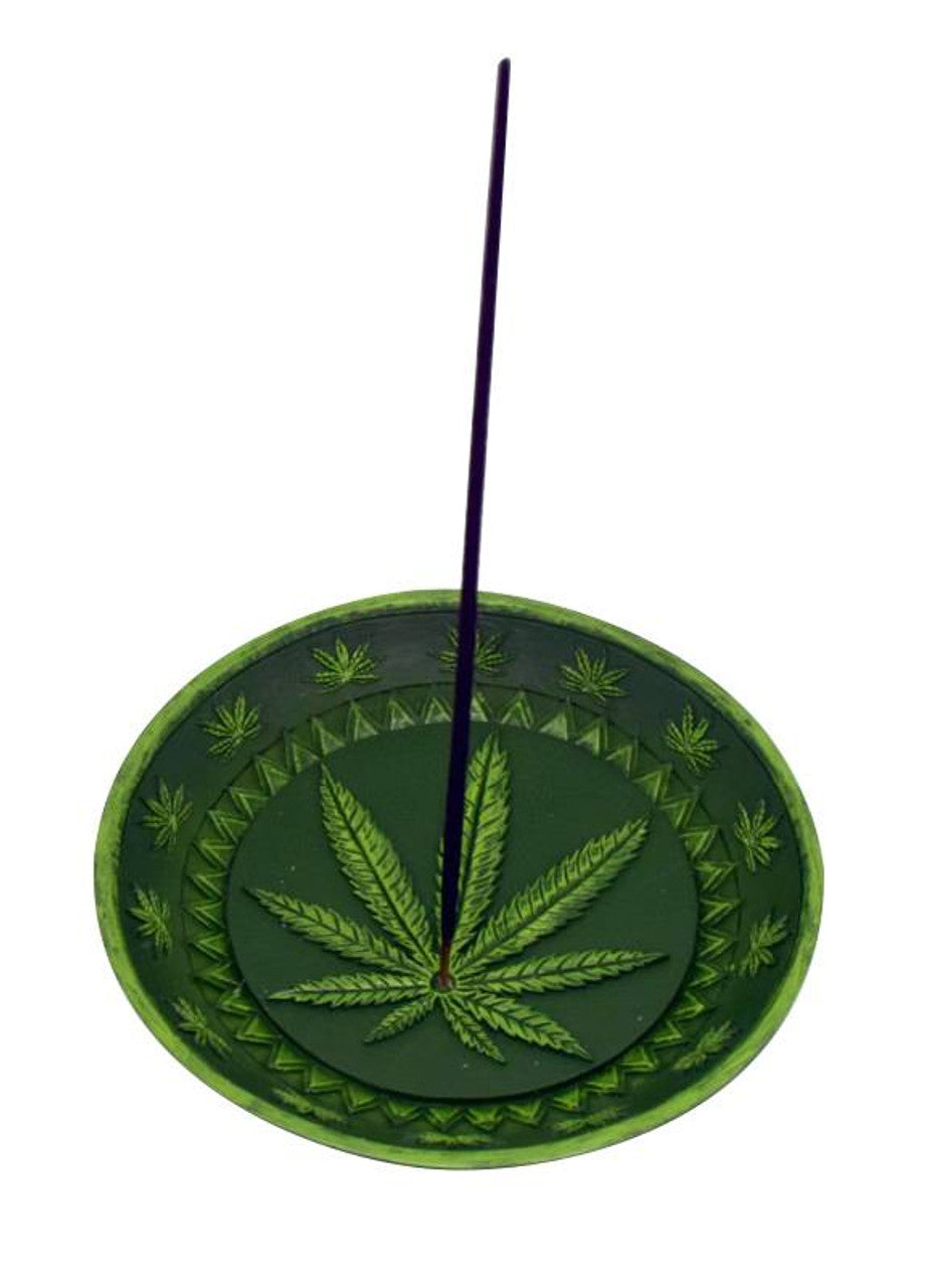 5" Round Leaf Incense Burner